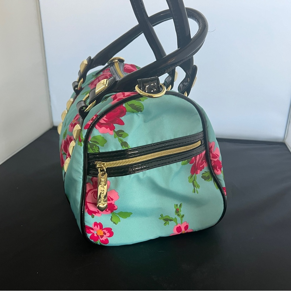 Betsy Johnson Handbag - Blue, Black And Floral - Picture 5 of 10